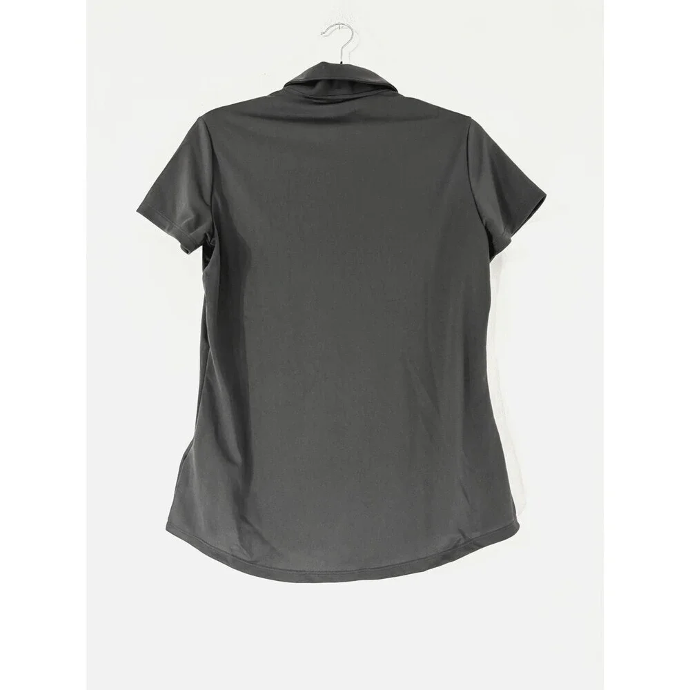 Adidas Women's Performance Solid Short Sleeve Golf Polo Shirt - Black - Medium